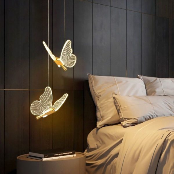 Panoch Acrylic Butterfly Chandelier Lamparas Colgantes Para Techo Lustres Quarto Room Decor Pendant Lights Suspension Luminaire - Image 2