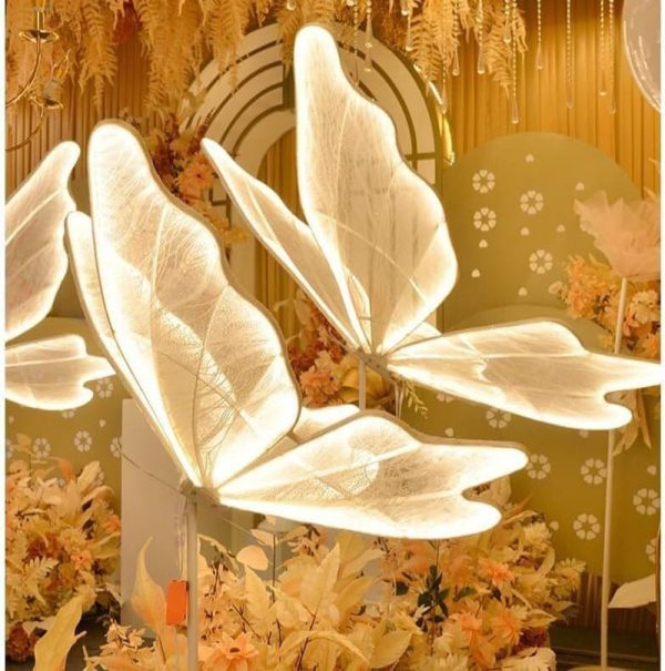 60cm Led Butterfly Lights Wedding Background Decorative Props Luminous Butterfly Road Guide Lighting Butterfly for Party Wedding - Image 3