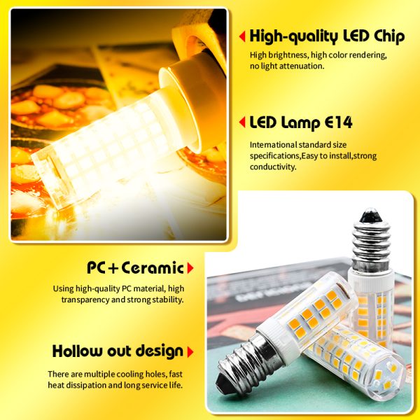 Mini E14 LED Lamp 5W 7W 9W 12W AC 220V LED Corn Bulb SMD2835 360 Beam Angle Replace Halogen Chandelier Lights - Image 4