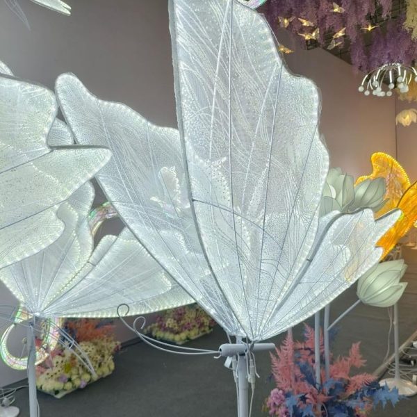 60cm Led Butterfly Lights Wedding Background Decorative Props Luminous Butterfly Road Guide Lighting Butterfly for Party Wedding - Image 6