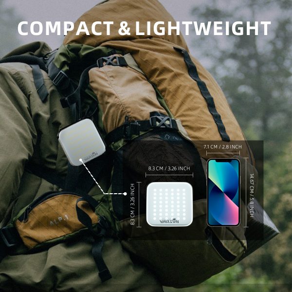 Warsun Camping Lights Waterproof IPX6 SMD Rechargeable Outdoor Hanging Lights Portable Fill Light Work Maintenance Lighting - Image 7