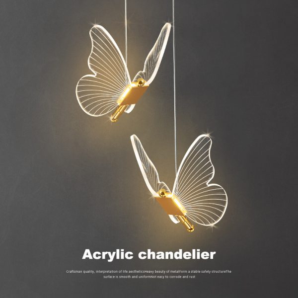 Panoch Acrylic Butterfly Chandelier Lamparas Colgantes Para Techo Lustres Quarto Room Decor Pendant Lights Suspension Luminaire - Image 8