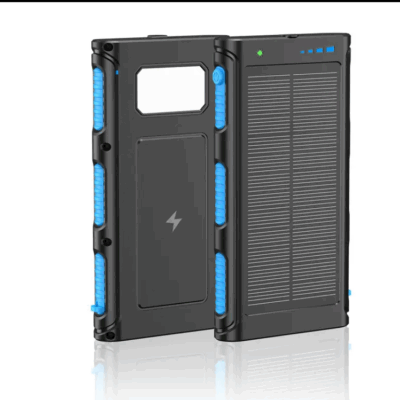 IPX6 Waterproof Solar Power Bank LED and Wireless Portable Magnetic Charger