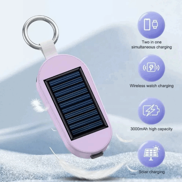 Keyholder Portable Mini Solar Power Bank 3000mAh Emergency Charger - Image 4